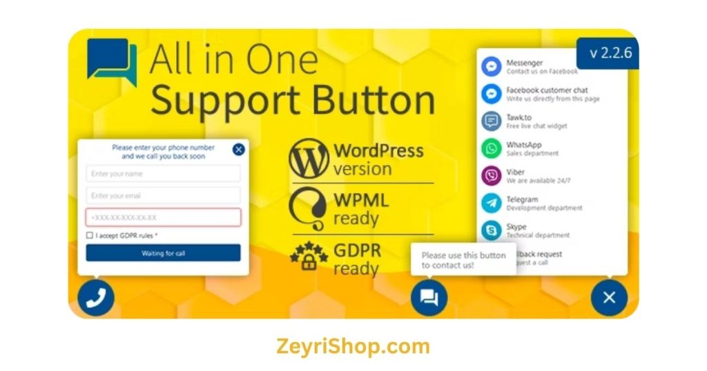 Free Download All in One Support Button WP Plugin